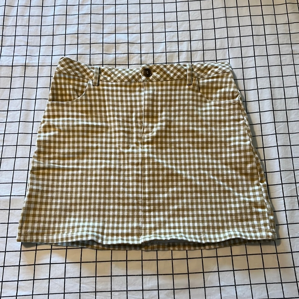 Yellow Gingham Mini Skirt